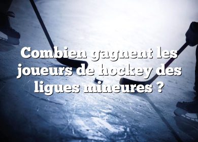 Combien gagnent les joueurs de hockey des ligues mineures ?